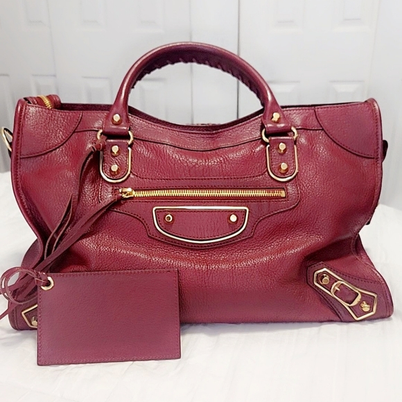 Balenciaga Classic City Metallic Edge Burgundy Leather - Picture 5 of 8